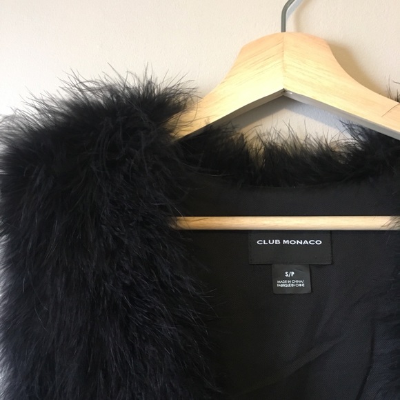 Club Monaco Black Violet Feather Vest, Like New - Picture 2 of 6